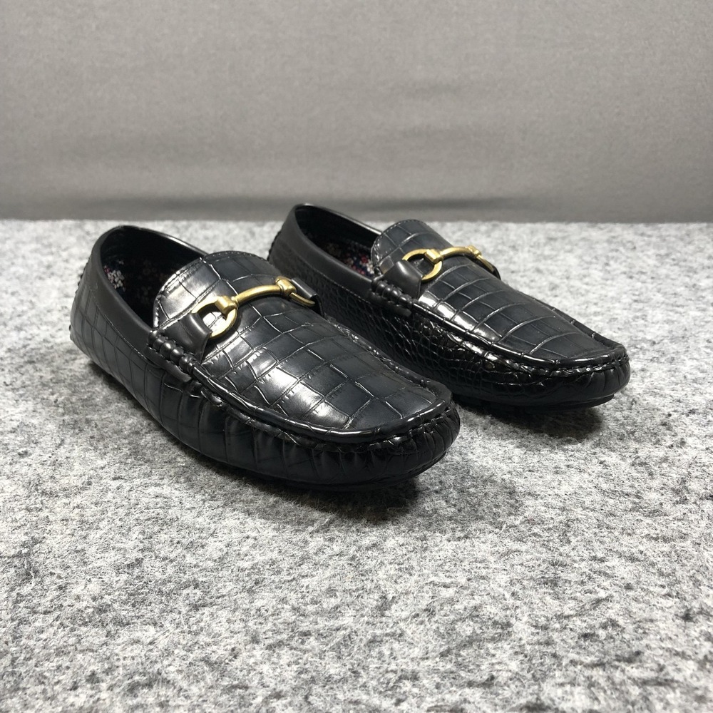 Madden Bit Loafers Mens 9 Black Faux Leather Slip On Driver Casual Comfort
